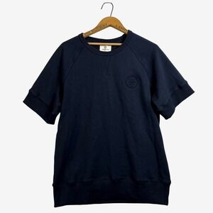 Plenty CHAMPLAIN Navy‎ Blue Cotton Short Sleeve Raglan Sweatshirt Top Womens XL